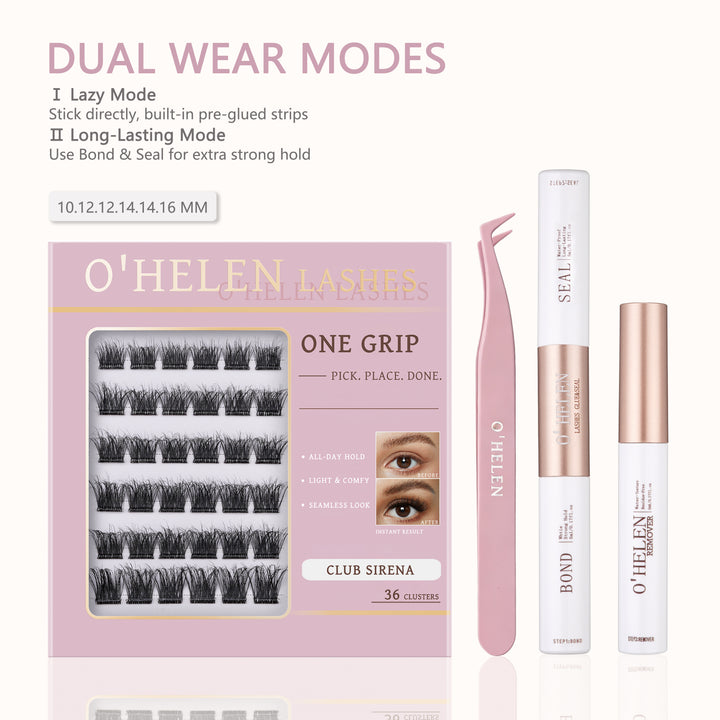 Club Sirena | 36 Individual  One-Grip Pre-Glued Lash