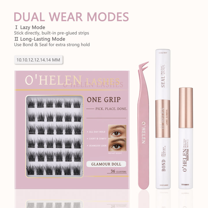 Glamour Doll | 36 Individual  One-Grip Pre-Glued Lash