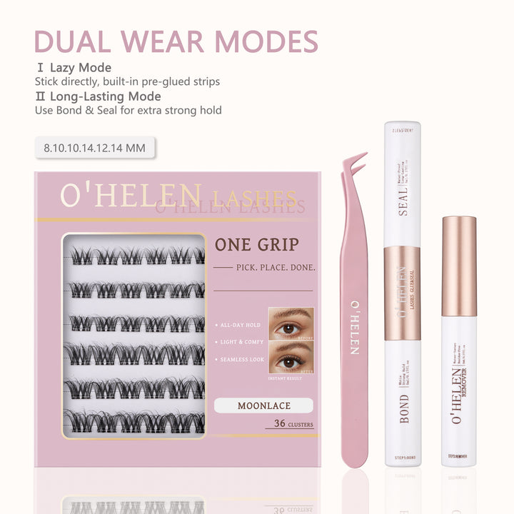 Moonlace | 36 Individual  One-Grip Pre-Glued Lash