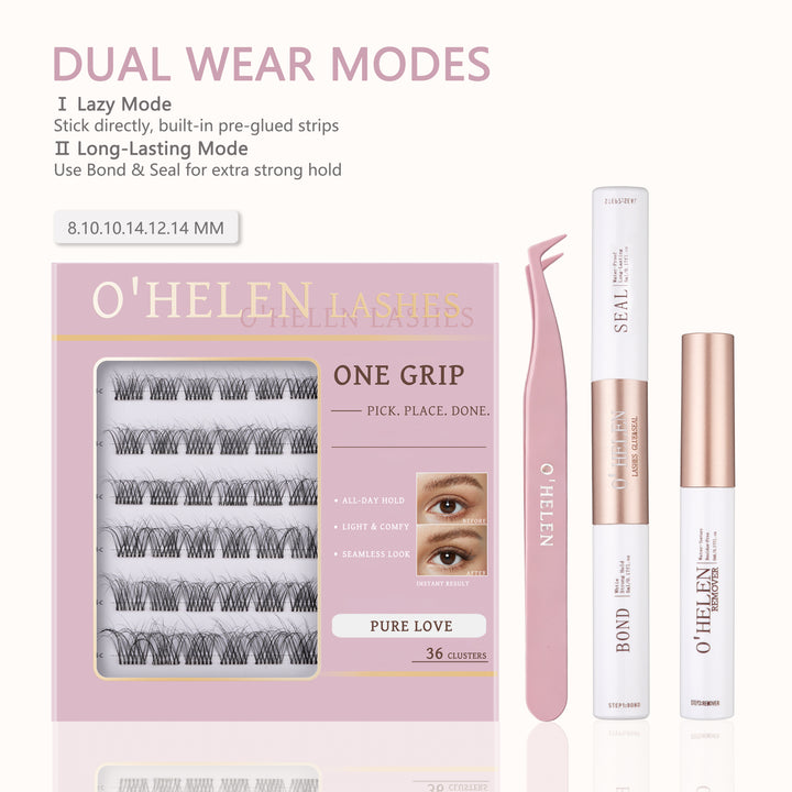 Pure Love | 36 Individual  One-Grip Pre-Glued Lash